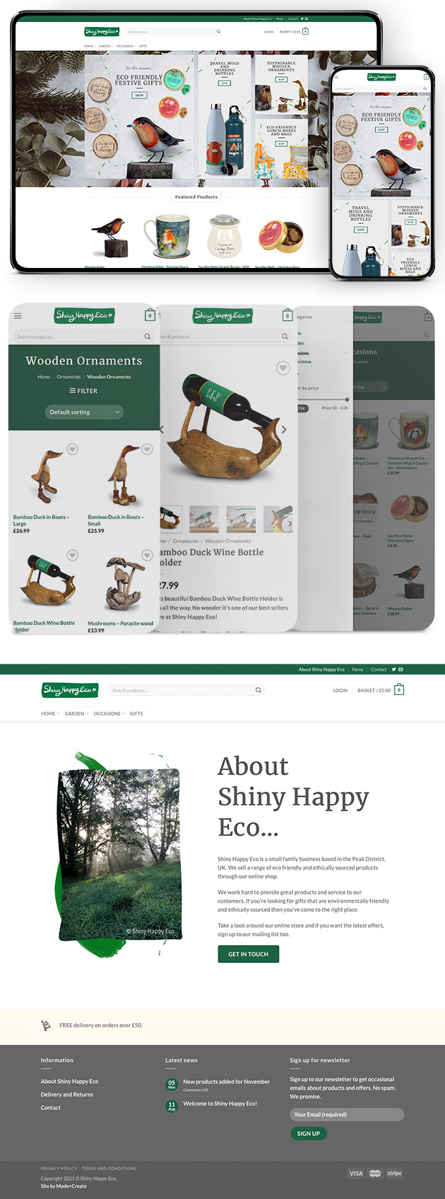 Website design for Shiny Happy Eco.